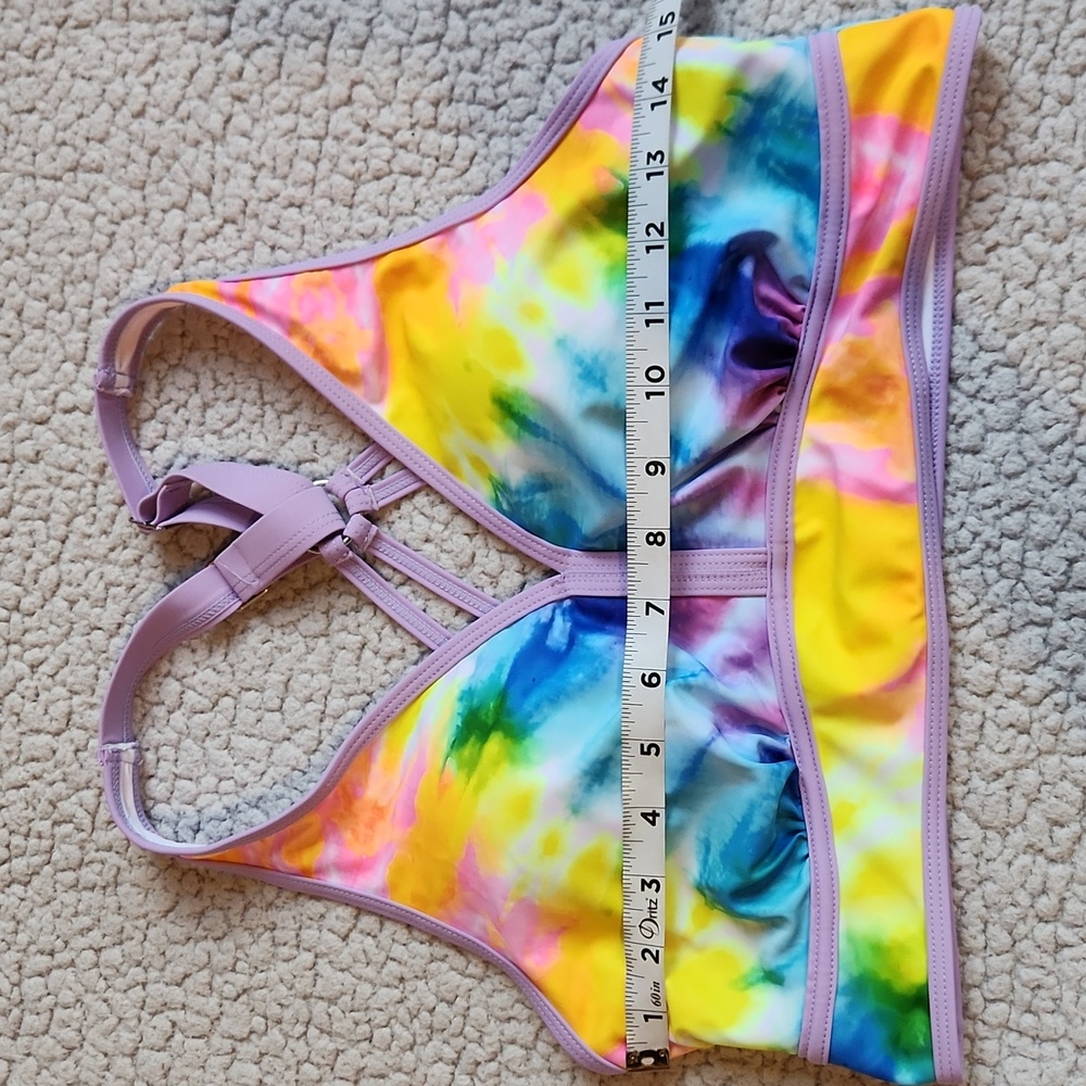 Modlily Vibrant Multicolor, Colorful Tie-Dye Summer Beach Three Piece Bikini Set - Picture 8 of 12